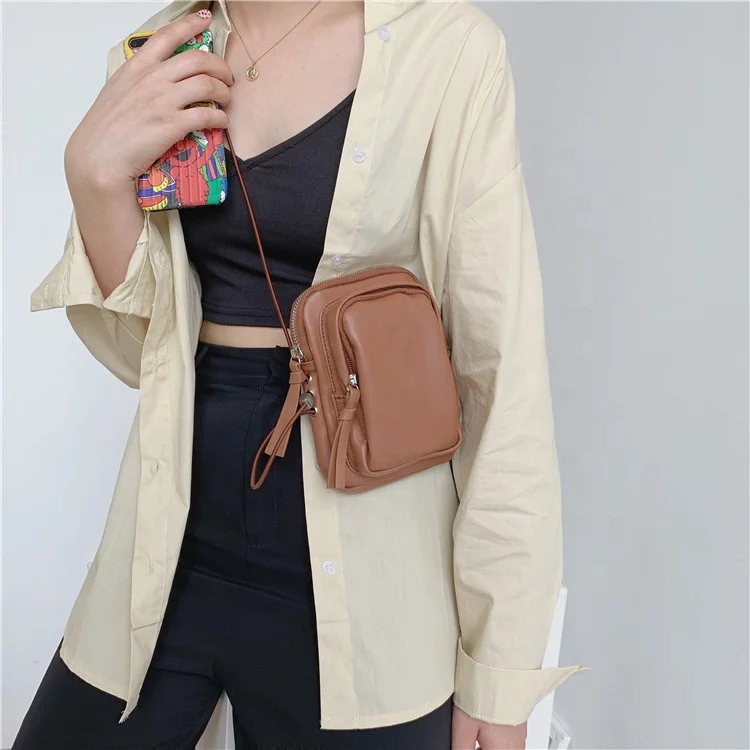

New Korean mini women's purse fashion trend square one-shoulder cross-body bag soft casual wallet mobile phone bag