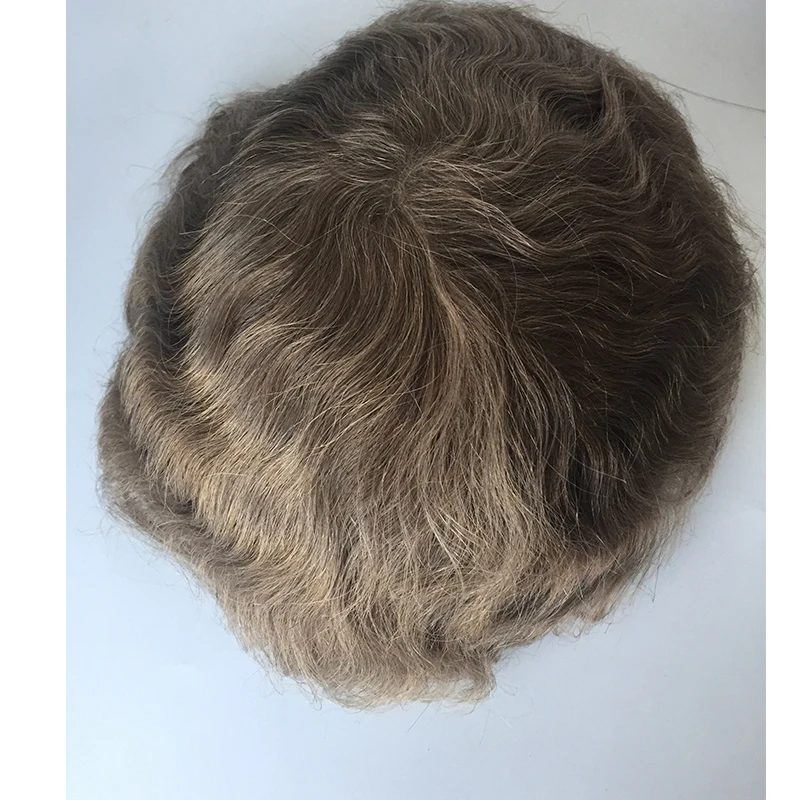 

YL large quantity in stock Factory men thin skin toupee human hair toupee light brown color