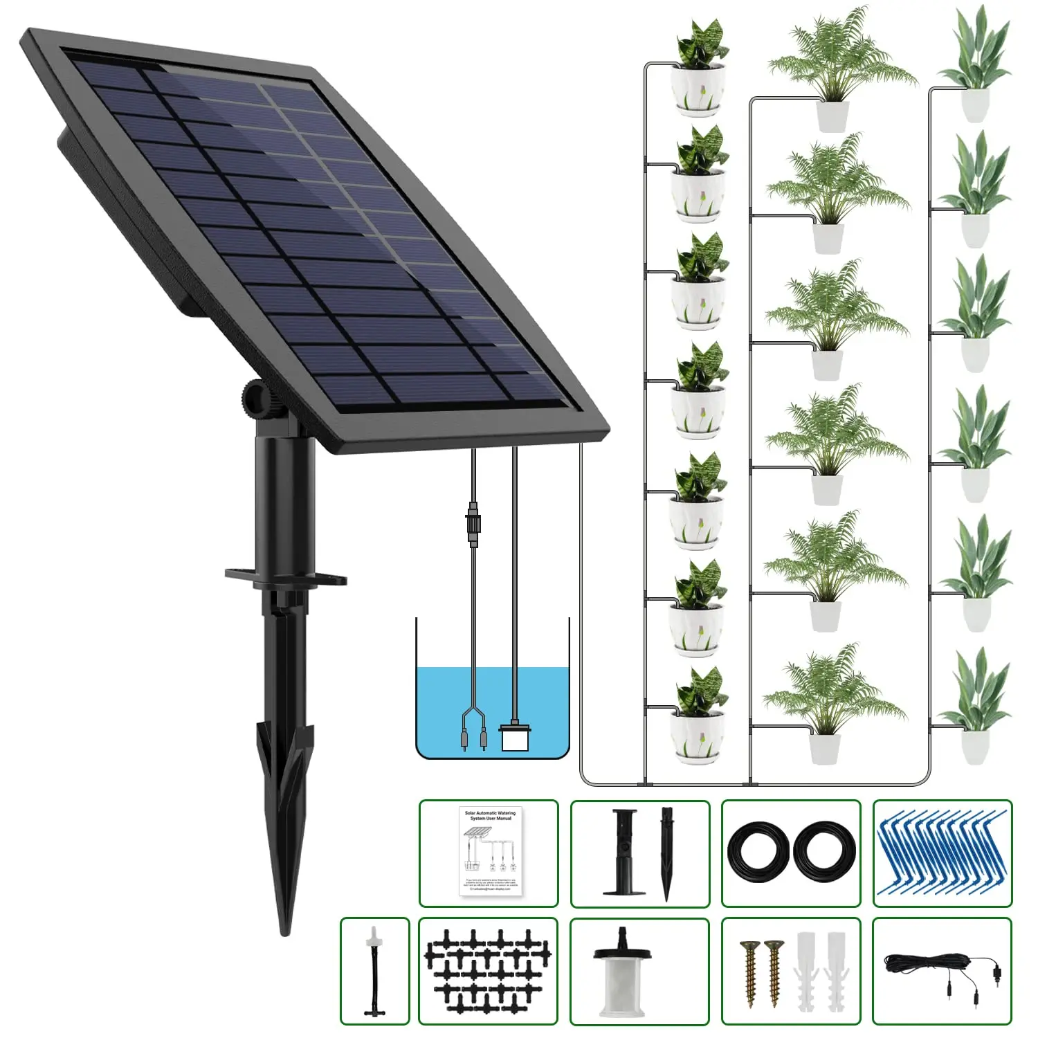 BSV Drip Irrigation System Solar Powered Automatic Drip Irrigation Kit for Plants Watering System for Garden Drip Irrigation Kit