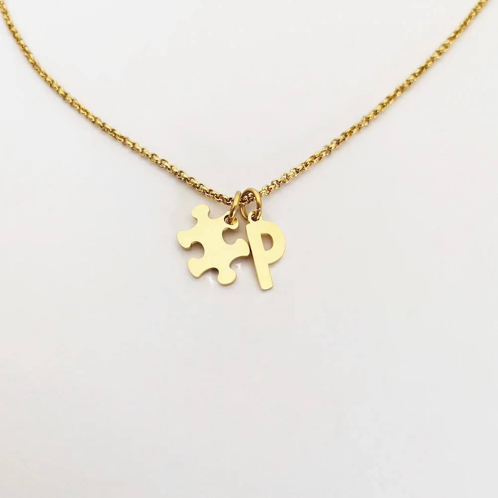 

Moda Mujer Unique Gold Plated High Quality Puzzle Pendant Necklace for Daily Life Bisuteria Chapada En Oro, Steel/gold/rose gold and other