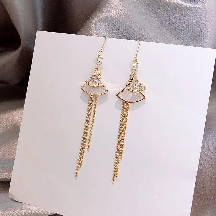 

new statement fan crystal womens earrings trendy jewelry