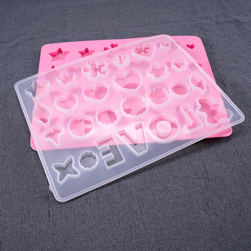 

DIY ornaments flip-sugar mould cake baking mold decoration love English word silica gel molds, Customized color