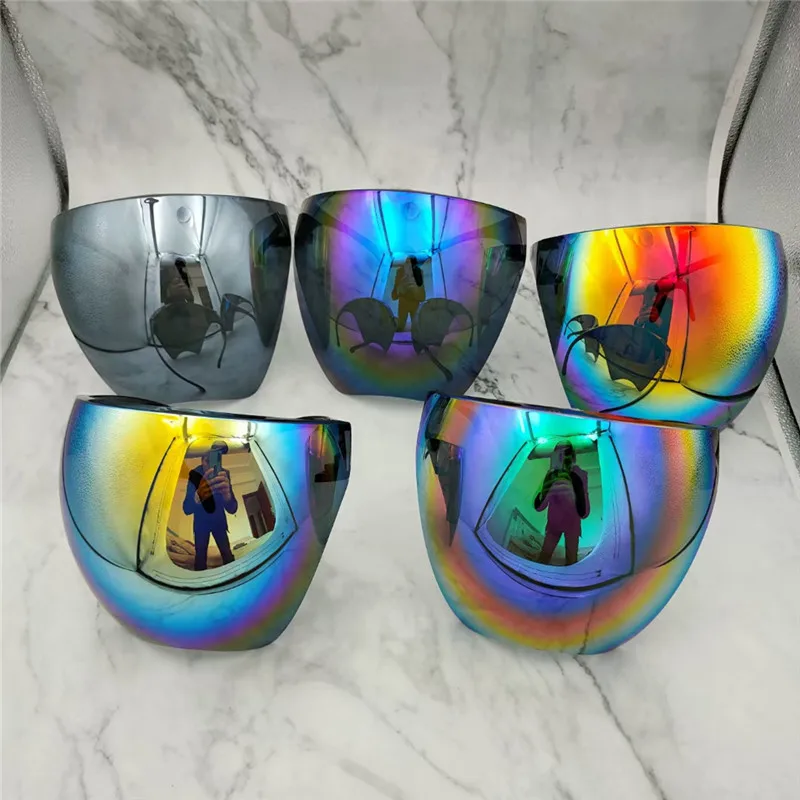 

2021 new face visor anti fog sun glasses protector faceshield colored protective sunglasses, Multi colors