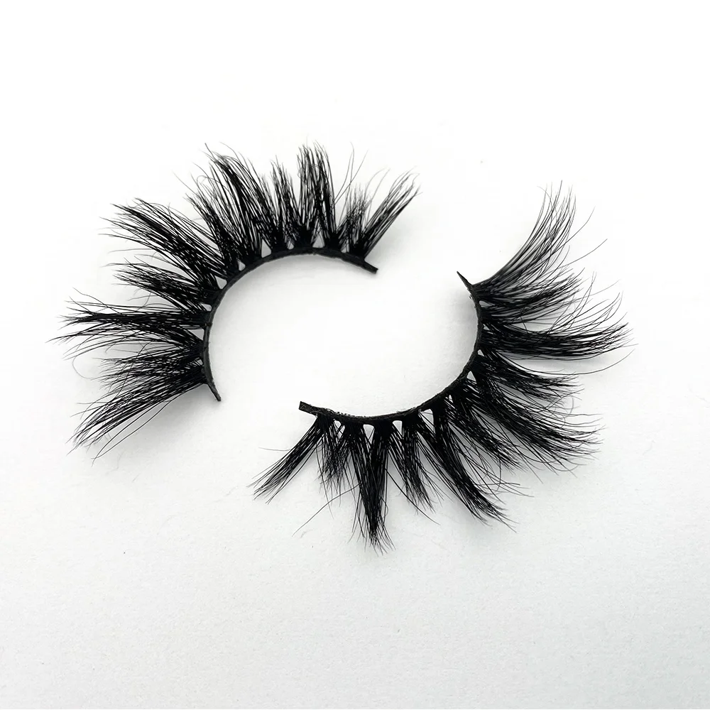 

17mm 18 mm 22mm 4d 100% real natural fluffy eyelashes mink individual eye lashes strips natural daily whole sale