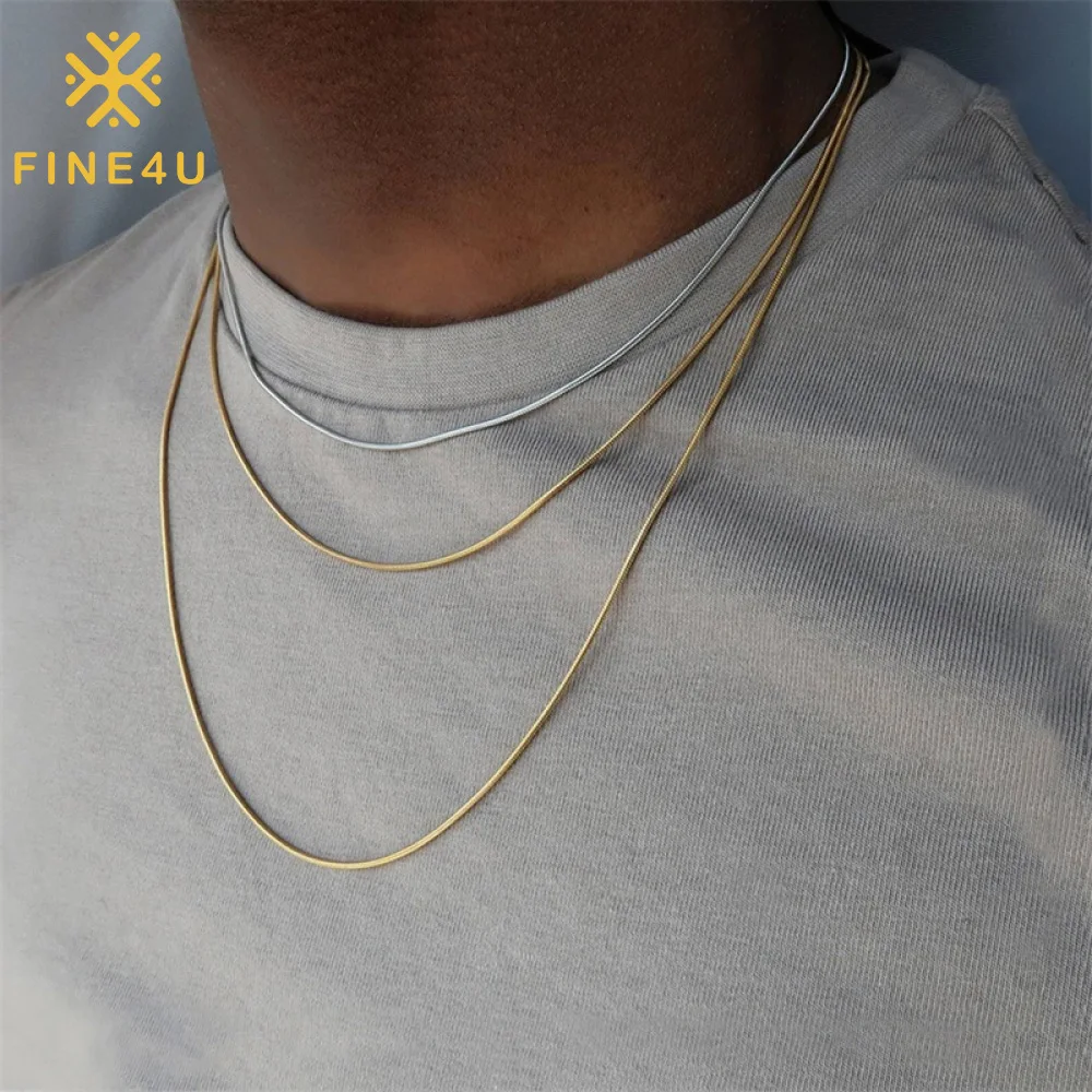 

Wholesale Bulk Simple Fashion Jewelry Stainless Steel Mens Women Round Snake Chains Necklace Jewelry