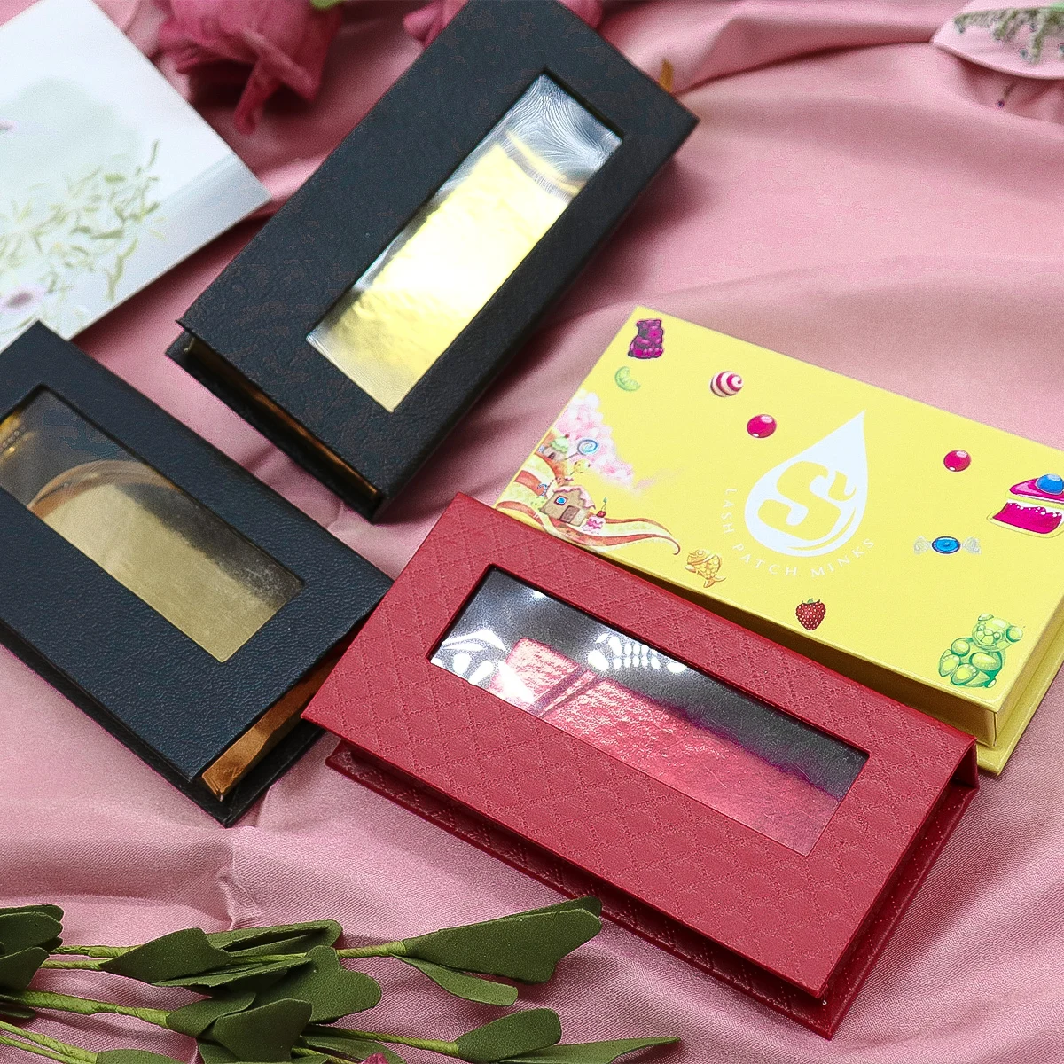 

Private label eyelash packaging boxes 2021 new types 3d luxury 25mm fluffy mink eyelashes packing boxes supplier, Natural black