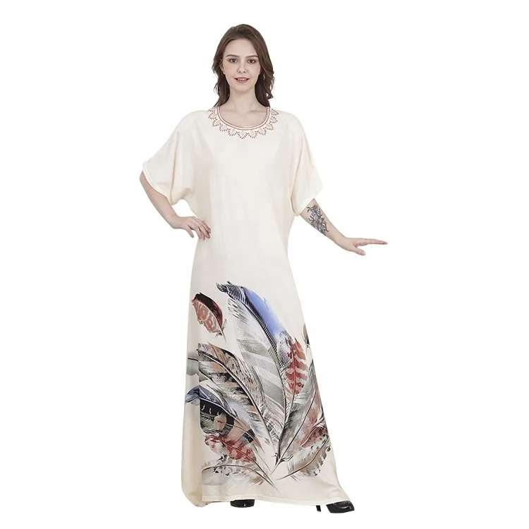 

2020 Islamic Clothing elegant fashion Muslim robe flower print large African clothing Dubai Embroidery abaya