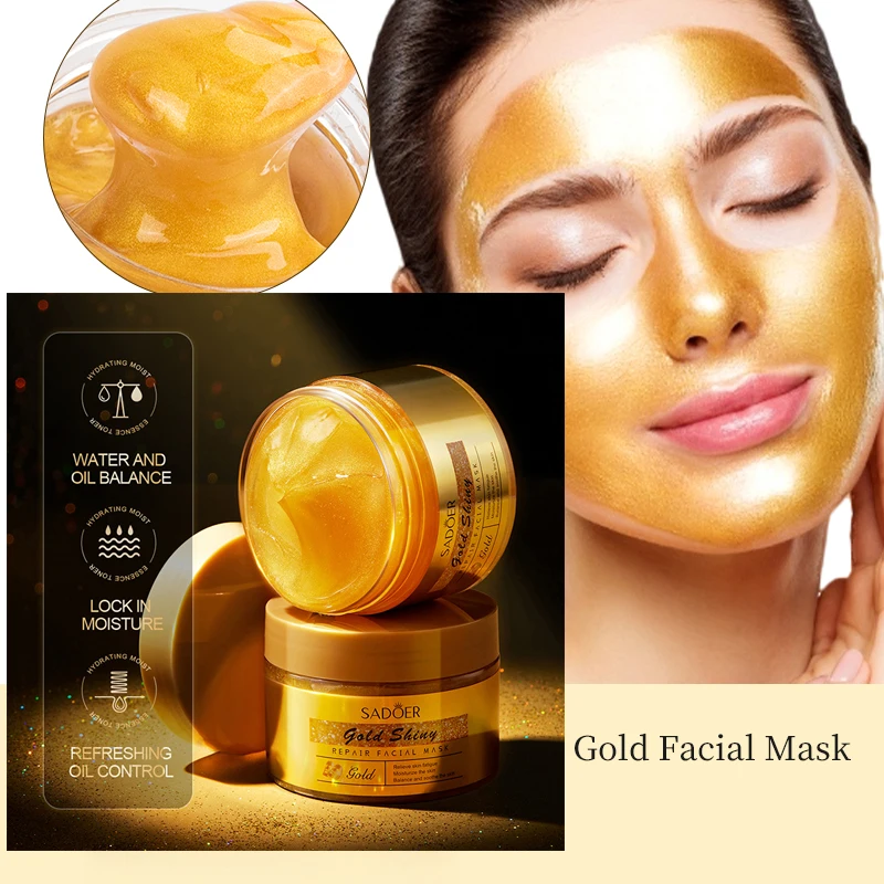 

SADOER OEM face skin care whitening moisturizing anti aging firming oil control 24K gold mud facial mask