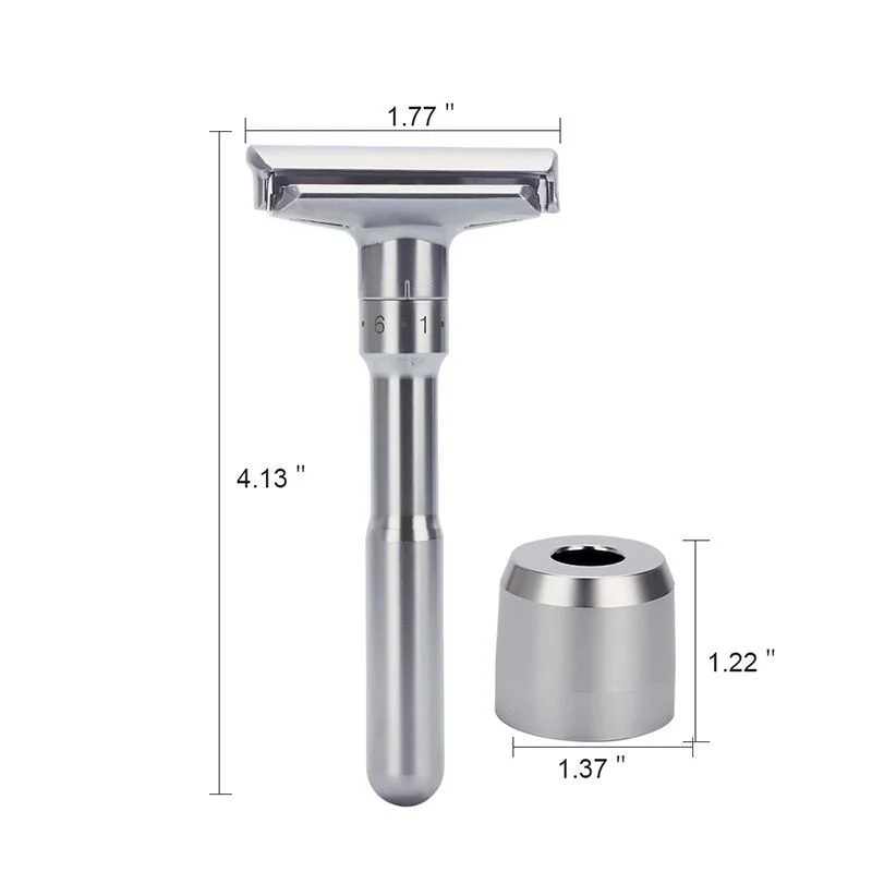 

D777 Reusable shiny adjustable Safety Razor with metal handle, As the picture