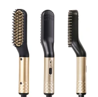 

professional electric hot comb beard styling straightener brush