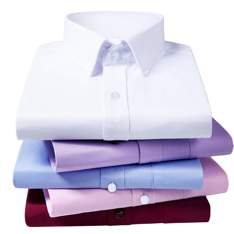 

HIgh Quality Solid Color Professional Casual Long Sleeve Men's Clothing Dress Shirts, As picture