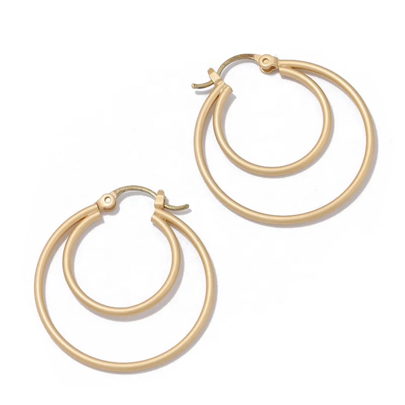 

fashion design simple double geometric circle earrings for women ornaments women earrings stud earrings