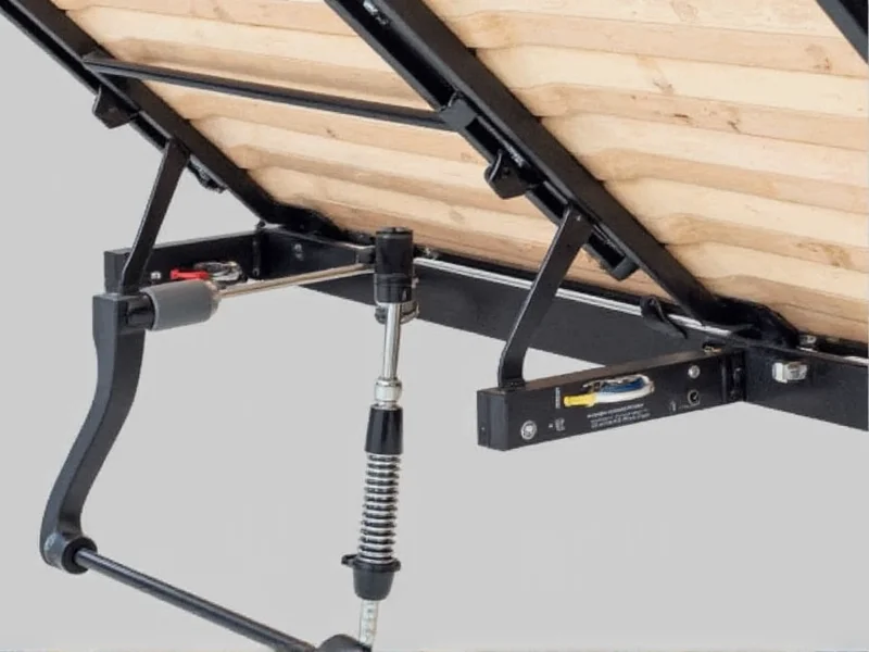 Adjusting gas springs on fold down bed mounting system