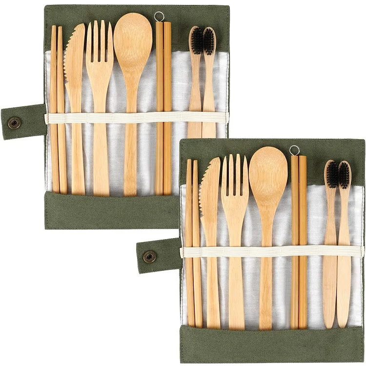 

Wholesale Hot Selling Tableware Elegant Bamboo Flatware Cutlery Set Reusable, Natural