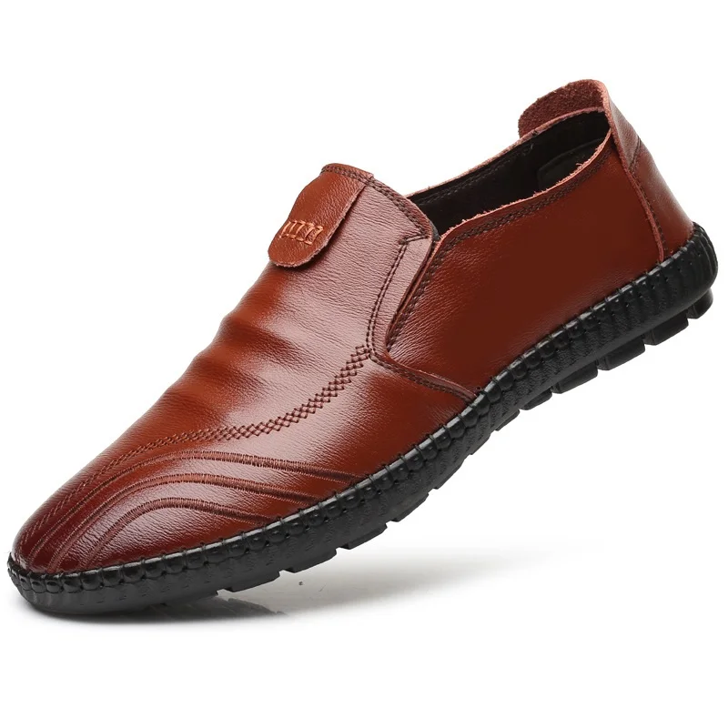 

New Style men loafer shoes leather casual dress shoes men leather, 3 colors