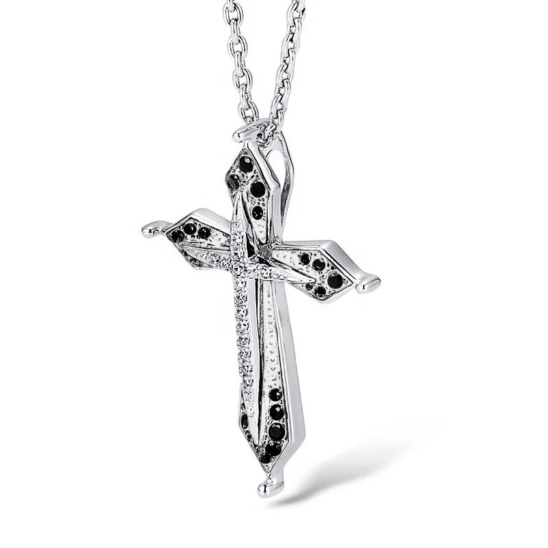 

Vintage Simple and stylish Christian openwork twisted cross chain pendant religious blessing cross necklace gift