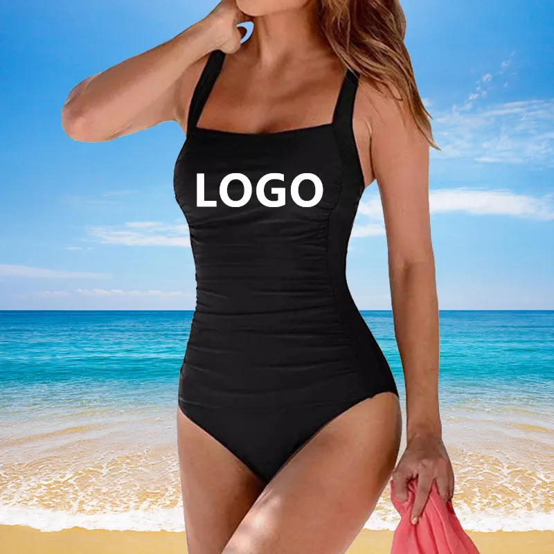 

JSN928 Factory OEM Push Up Bathing Suit Plus Size Beach Ruched Monokini Wear Tummy Control One Piece Swimsuit Women Swimwear