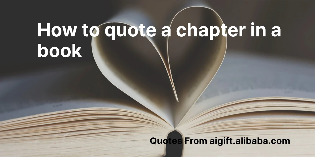 how to quote a chapter in a book