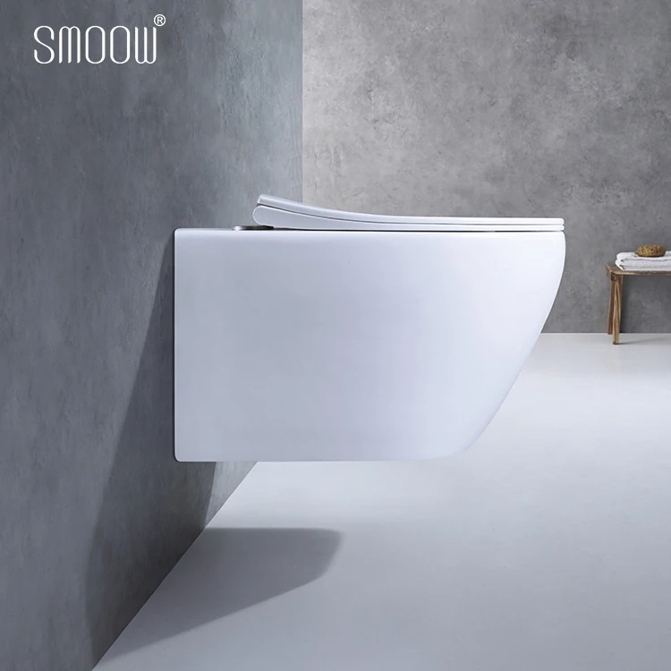 
Modern style round rimless wall hang toilet ceramic WC commode for hotel home bathroom 