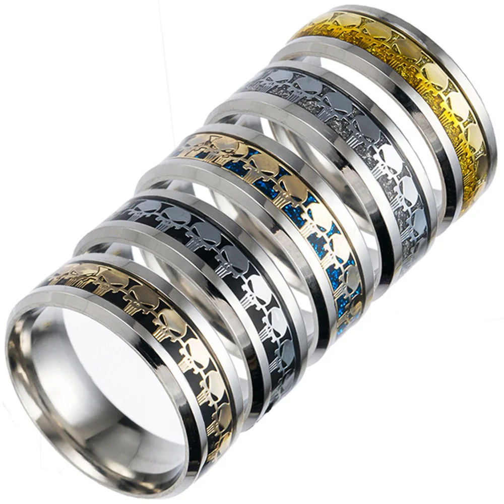 

Hot Sale Europe And America Womens Mens 8mm 316l Titanium Steel Grooved Inlay Rings Multi Colors Core Blank Ring For Men Women