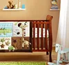 Latest Design cartoon giraffe patchwork 3pcs baby crib bedding set