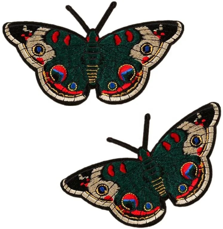 

Funny Design Butterfly Embroidery Patches Iron on Patches For Jackets Clothing