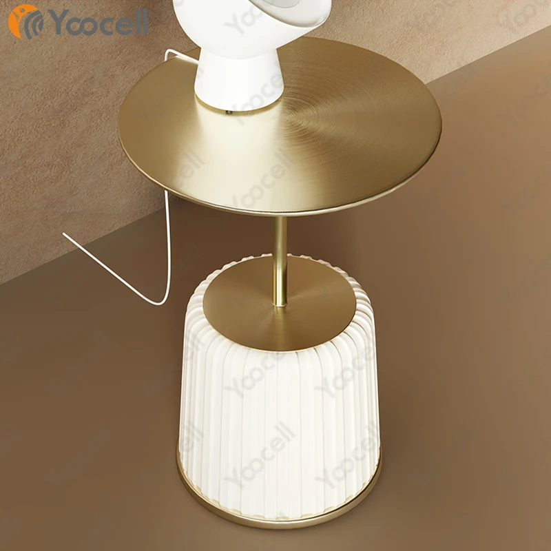 

Yoocell luxury modern round coffee tables metal furniture sofa side table