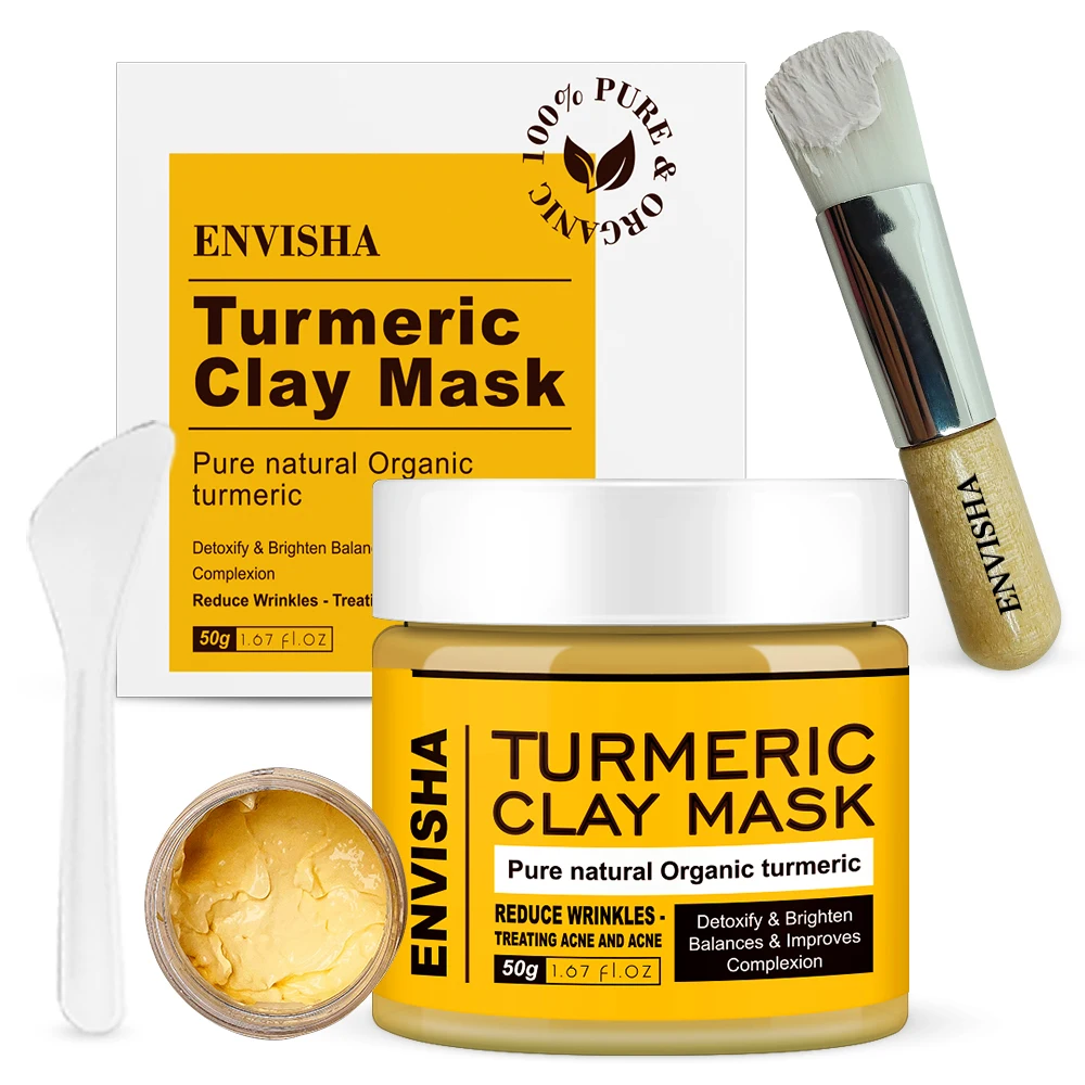 

Private Label Organic 30% kaolin Yellow Bentonite Mud Mask mascarillasl facial Peel Off Face Turmeric Clay Mask