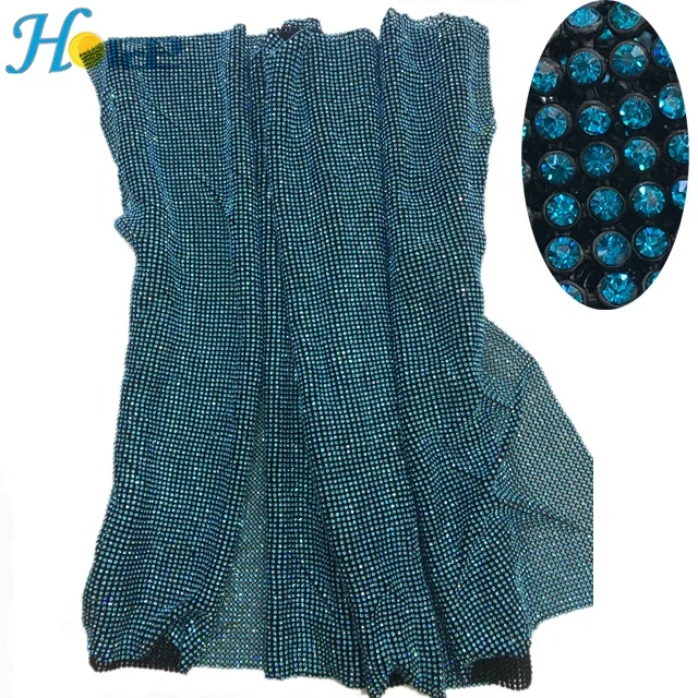 
120*45cm no glue Aluminum setting SS8 crystal mesh sheet rhinestone mesh trimming for garment shoes bags etc 