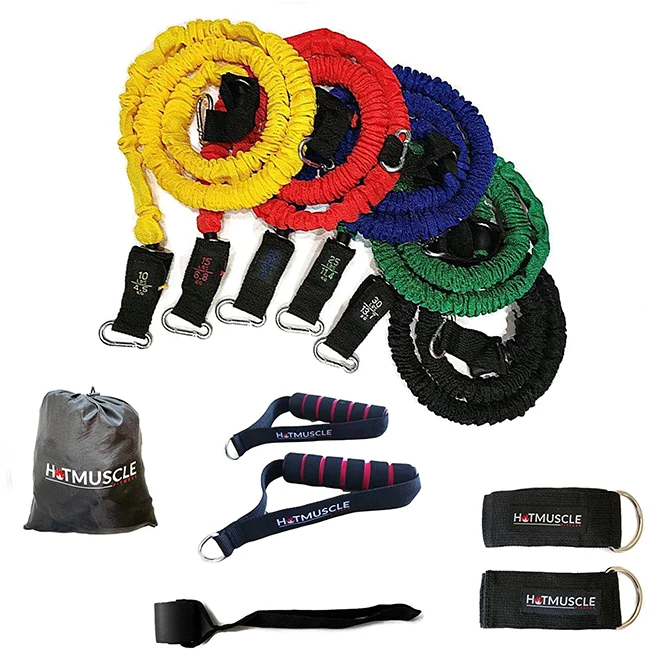 

Upgraded Resistance Bands with Handle Anti Snap Nylon Covered Sleeve Exercise Bands set for WorkOut, Customized color