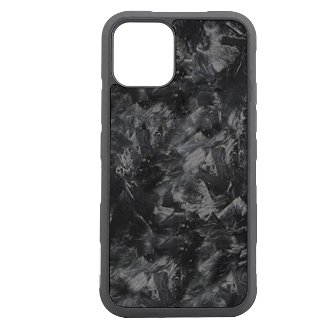 

For iphone11pro accept OEM TPU PC real carbon fiber phone case forged carbon fiber