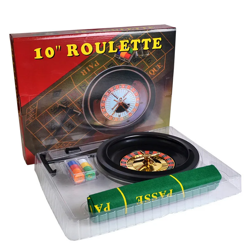 

10'' Roulette Poker Chips Set with 60pcs Small Poker Chips & Table Cloth & Chips roulette drinking game set