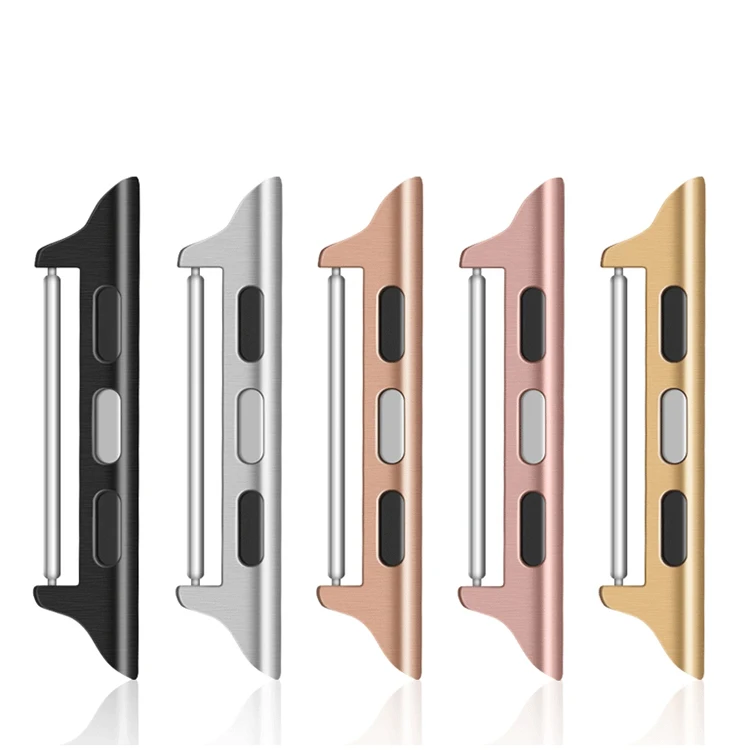 

316L Stainless Steel Adapter Connectors for Apple Watch Buckle Watch Band Strap Connector for iWatch7 6 5 SE Band, Silver, gold, rose gold