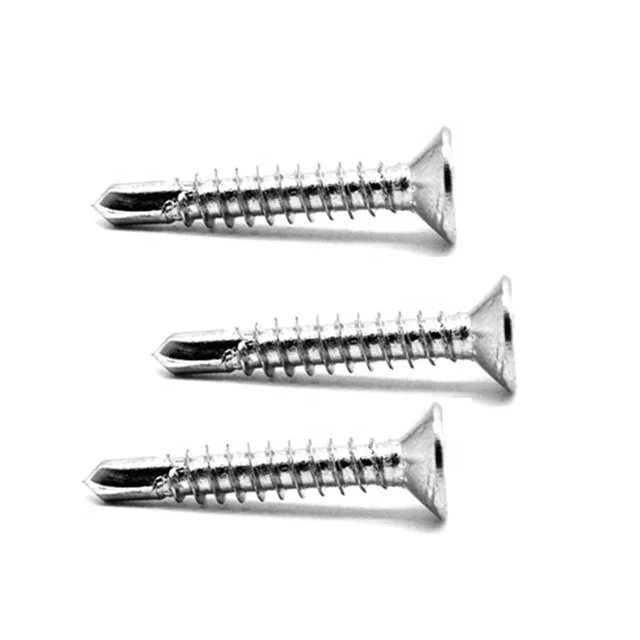 
1022A factory price white blue galvanized countersunk head self drilling screw 4.2*13 