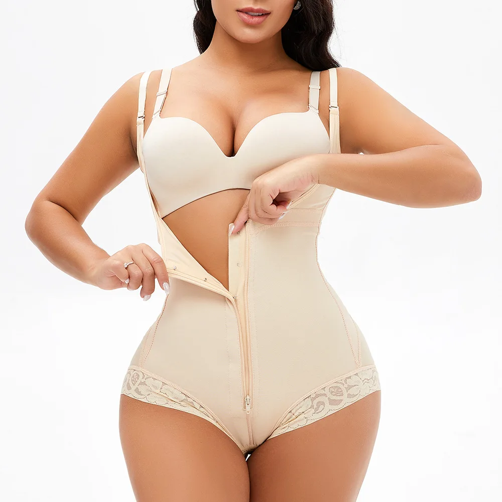 

Wholesale High Quality Women's Oversized Breasted Skin Tone Shapewear Body Shaper With Side Zipper, Black,skin color