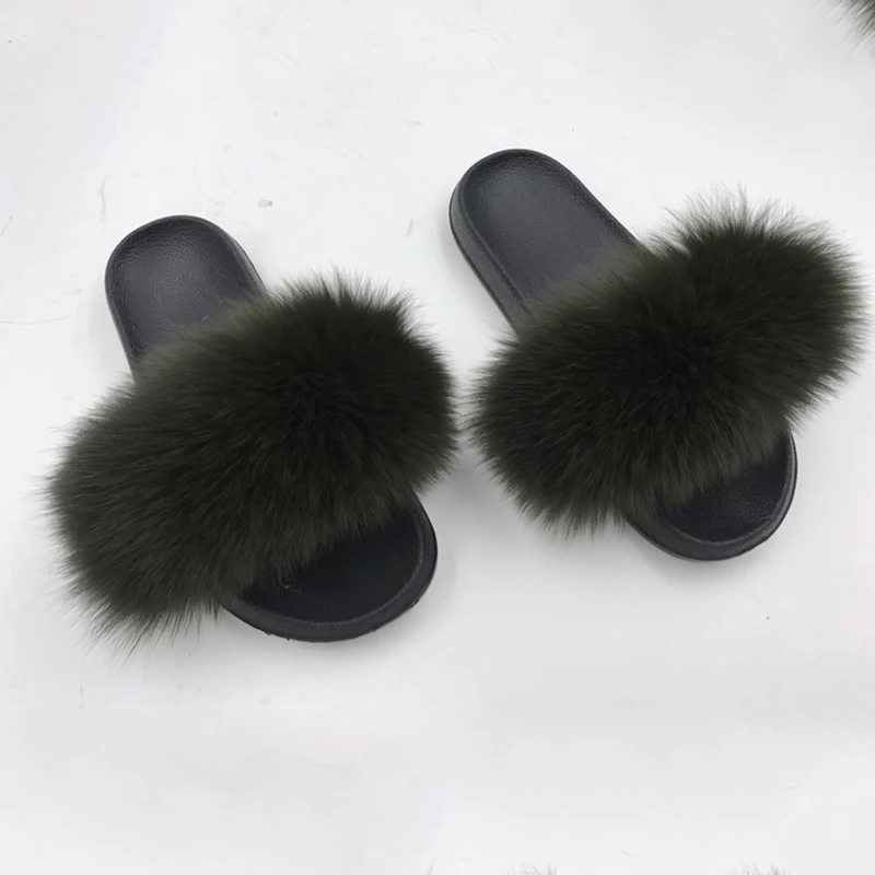 

Women's slippers Furry house custom slides designer slides real fur slippers wholesale fur slides sandalsOEM customization