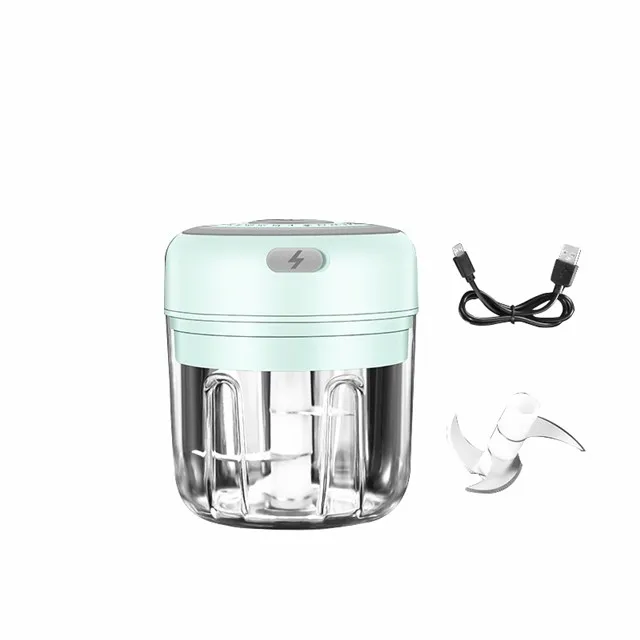 

100/250ml mini electric garlic masher chopper cutter ginger masher machine for kitchen food crusher chili vegetable usb charging, Pink, white, blue