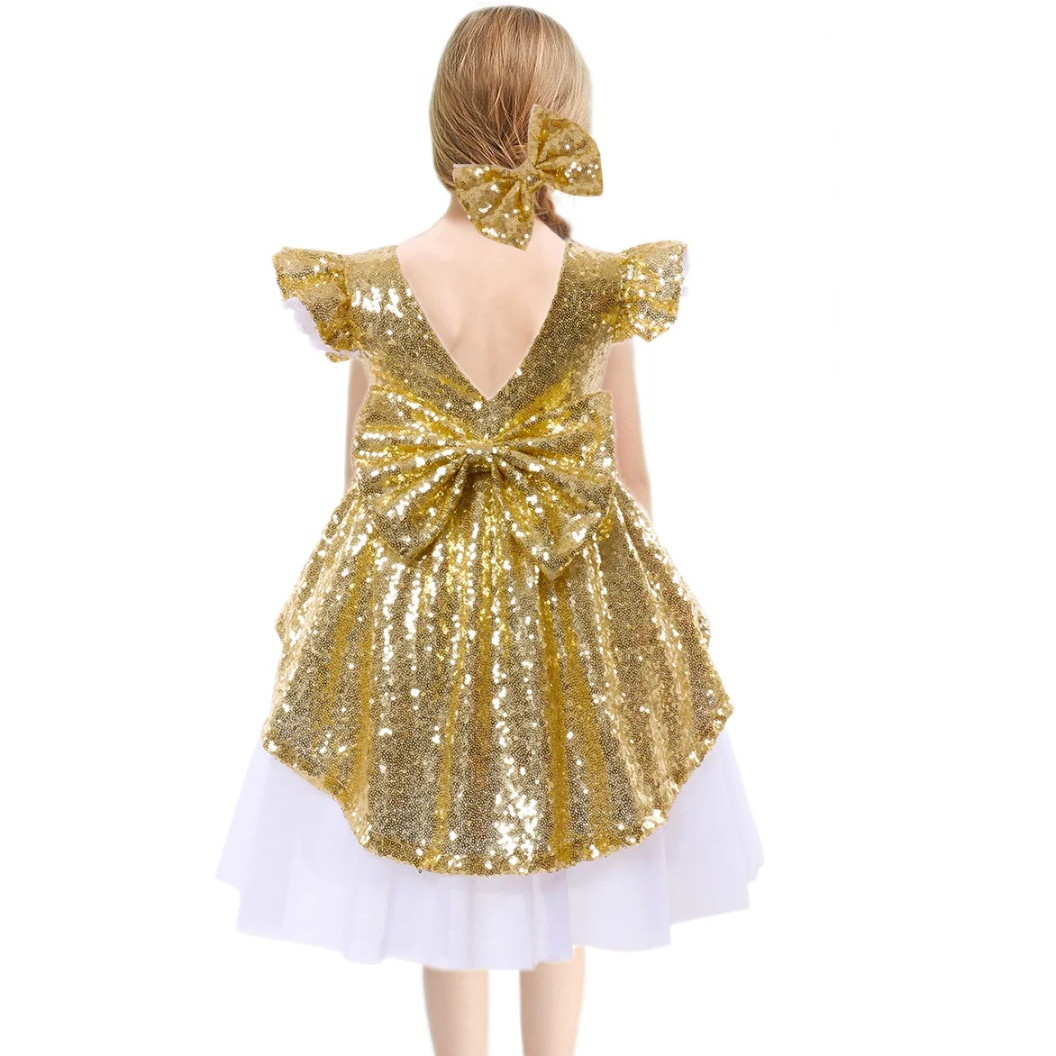 Little Girls Sequin Party Dress Hilo Toddler Kids Specail Occasion Dress Pageant Prom Gown