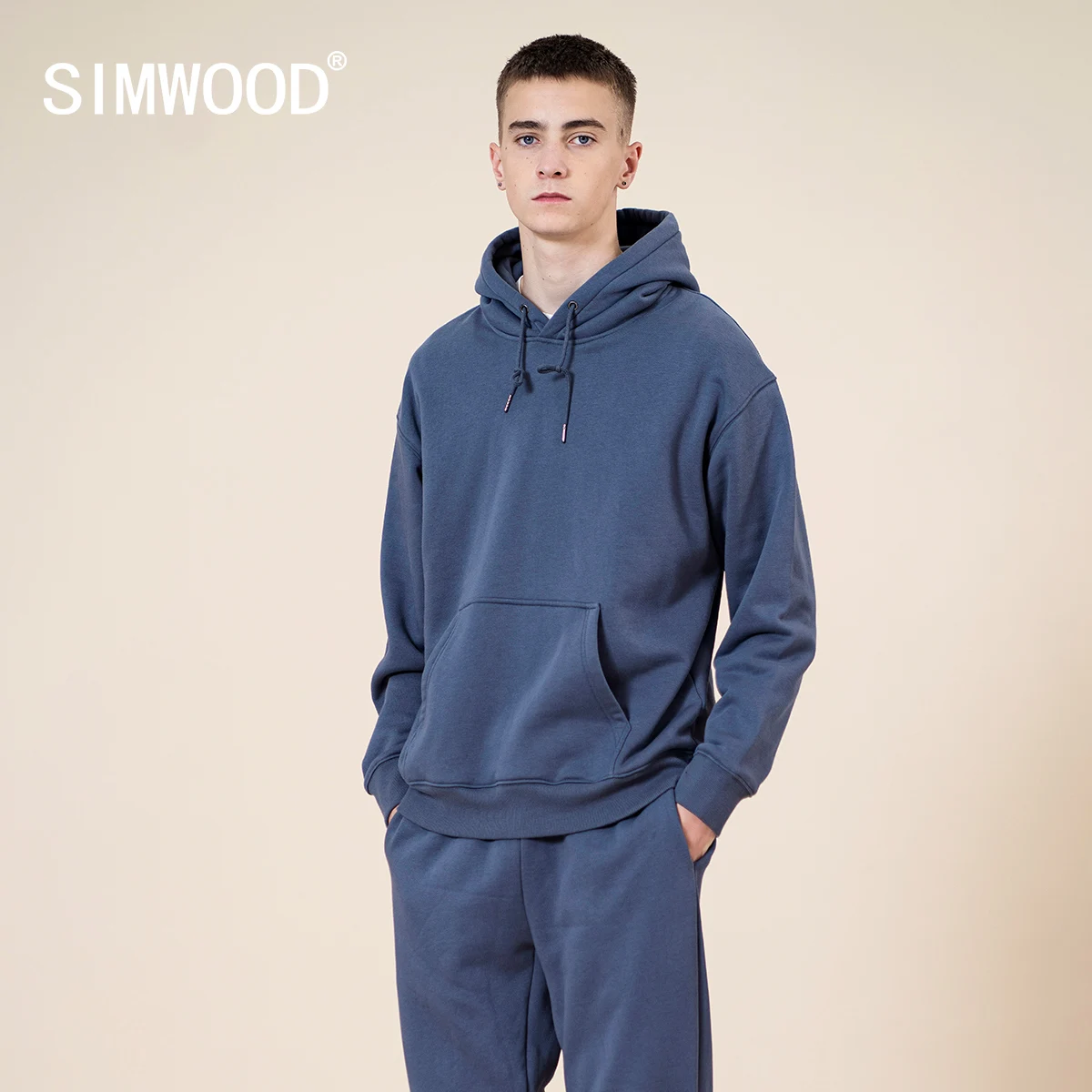 

Simwood 390g Heavyweight Thick Hooded Sweatshirt Men 2020 Autumn Winter Warm Fleece Jogger Hoodies 13 Colors Pullovers Unisex, Customized color