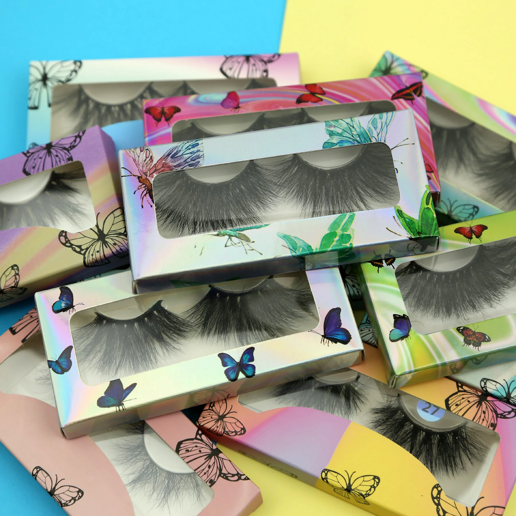 

Hot Selling Private Label Eye Lashesh Set 20mm 25mm False Lashes Vendor Wholesale 3D 5D Eyelashes Mink, Natural black mink eyelashes