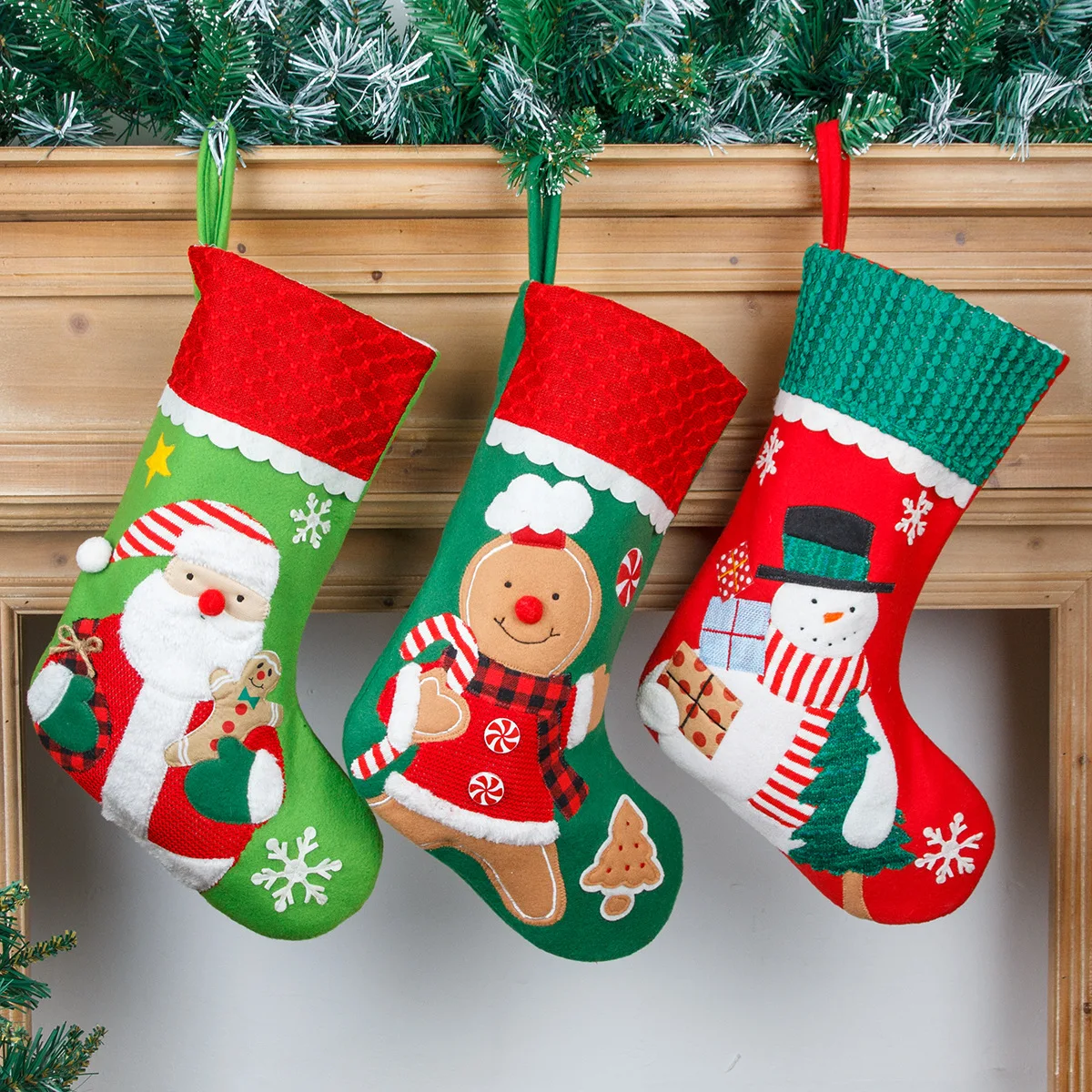 

Jingwen OEM Calcetines De Regalo De Navidad Decoration Candy Bag Christmas Socks Gift