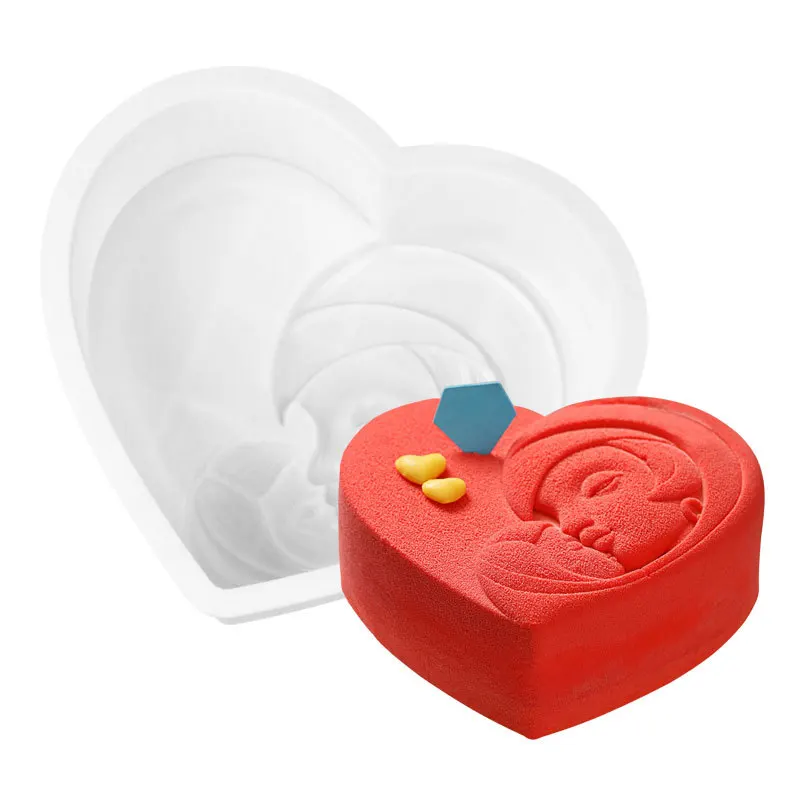 

Single Hole Mother's Day Silicone Cake Mold Heart Baking Tray, Pantone color