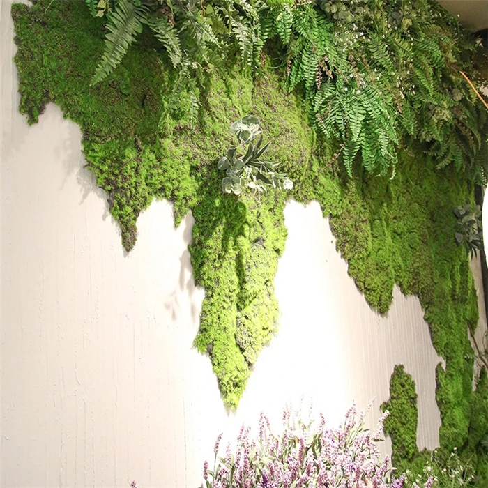 

QSLHFH-1063 Wholesale Backdrop Decoration Green Plant Wall Moss Turf Moss
