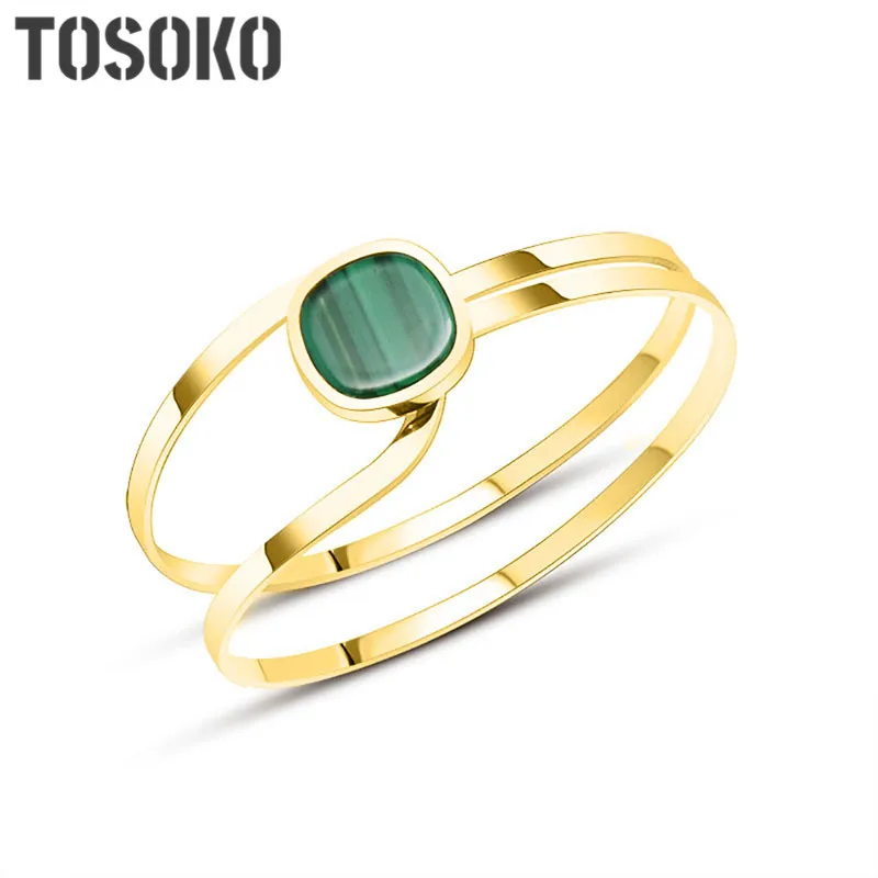 

Stainless Steel Jewelry Geometric Elements Emerald Stripe Acrylic Bracelet Women's Fashion Bracelet BSZ189