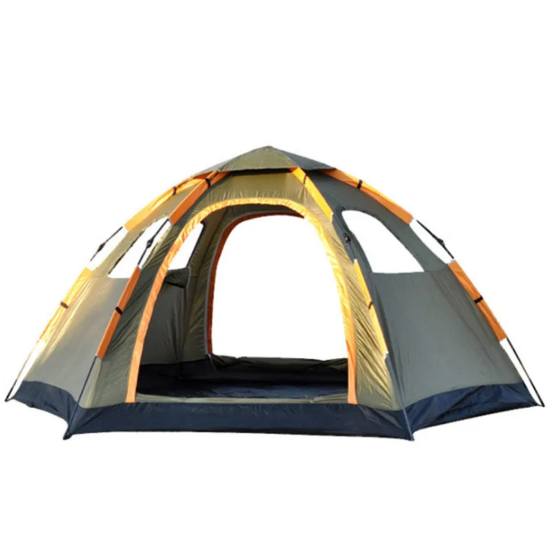 

Waterproof Outdoor Hiking Travel Double Layer Quickly Automatic Pop Up Hexagon Tent For Camping