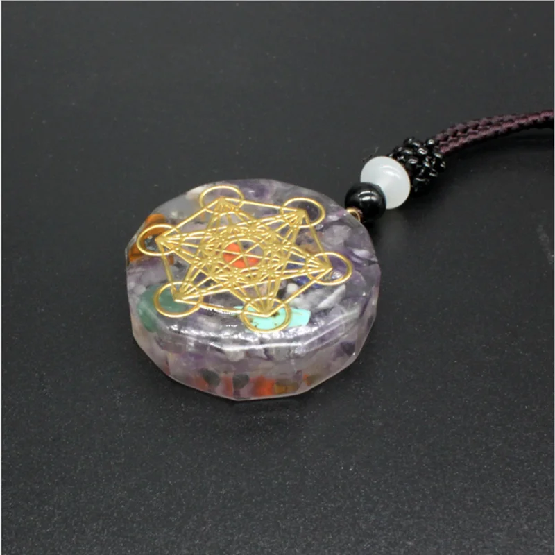 

High Quality amethyst With Orgone Pendant round Shape Pendants