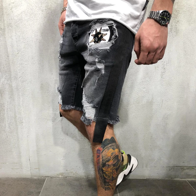 

Mens Jeans Shorts Wholesale New Fashion Summer Patchwork Denim Cotton High Quality Short Designer Jean Men's Jeans, 2 colors