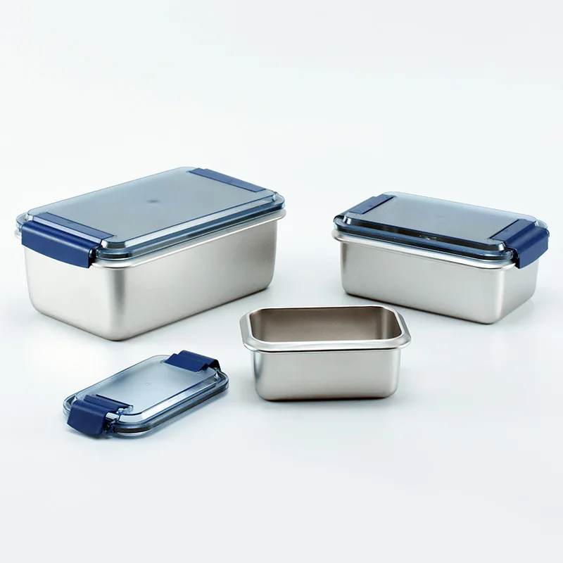 

Custom laser logo 316 stainless steel food container storage boxes With silicon rubber ring
