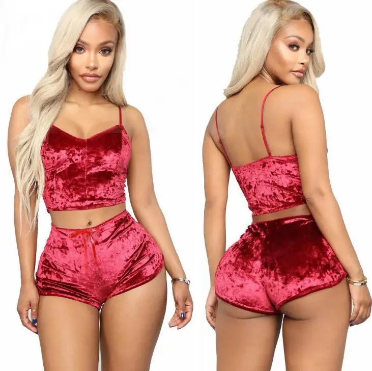 

ZZYUP wholesale luxurious oneise velvet tight underwear set pajamas for women