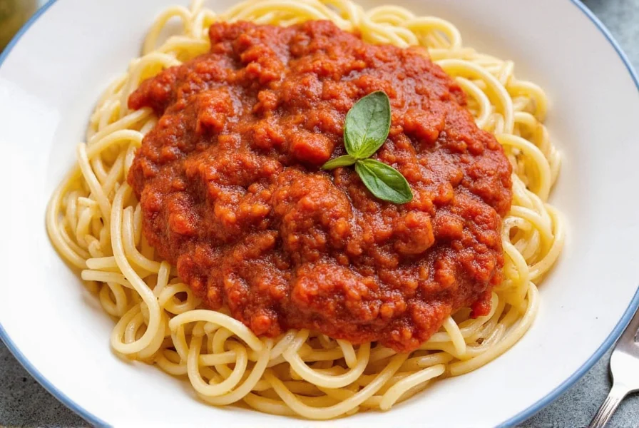 Homemade spaghetti dinner on a plate